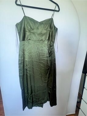 Slit Satin Effect Dress